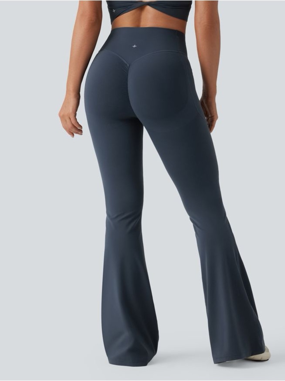 Halara UltraSculpt High Waisted Scrunch Butt Flare Leggings Black Tummy Control